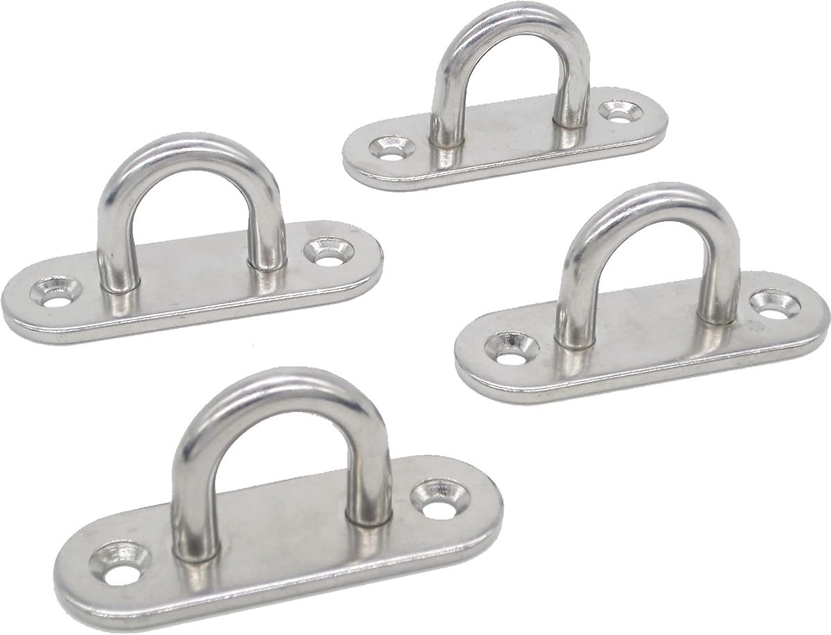 Haken en wandhaken M6, 4 stuks