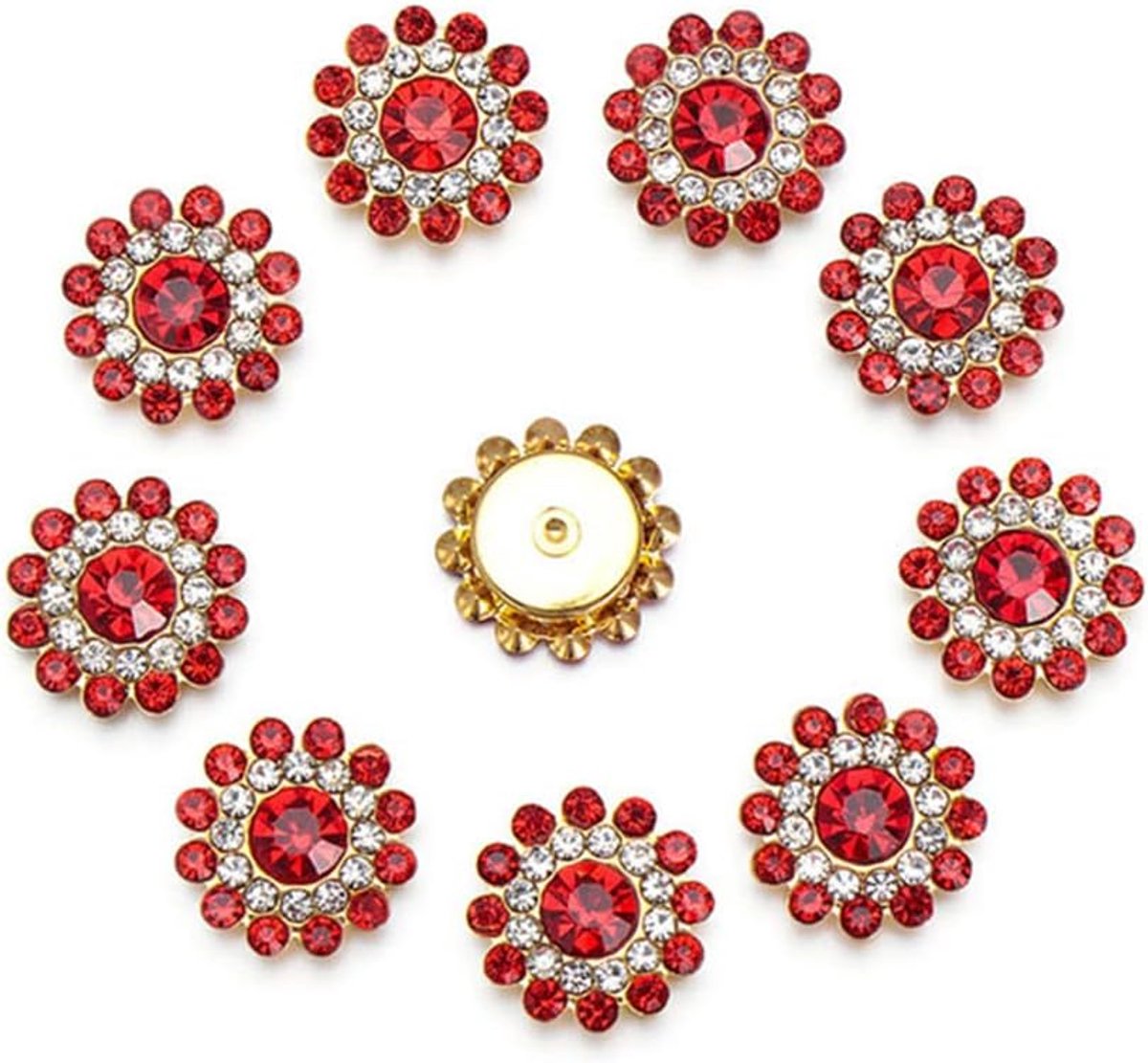 10 stuks 14mm zonnebloemvormige rhinestone klauwknopen kristallen glazen steenknopen voor kledingdecoratie naaiknopen kleding DIY accessoires