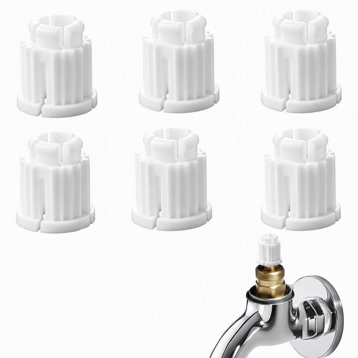 6 stuks kraanvergrendelingsbussen Ø 7,5 mm - adapter voor kraangreep - universele klikhulzen voor GROHE KEMPER