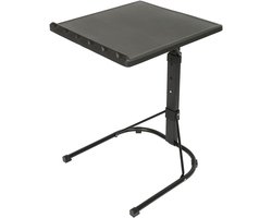 Supfine In hoogte verstelbare laptoptafel voor bed, bank, laptopbijzettafel, klaptafel, bijzettafel, ziekenbed, kantoor, slaapkamer, zwart, multifunctionele tafel (zwart, 43 x 43 x 58-69 cm)