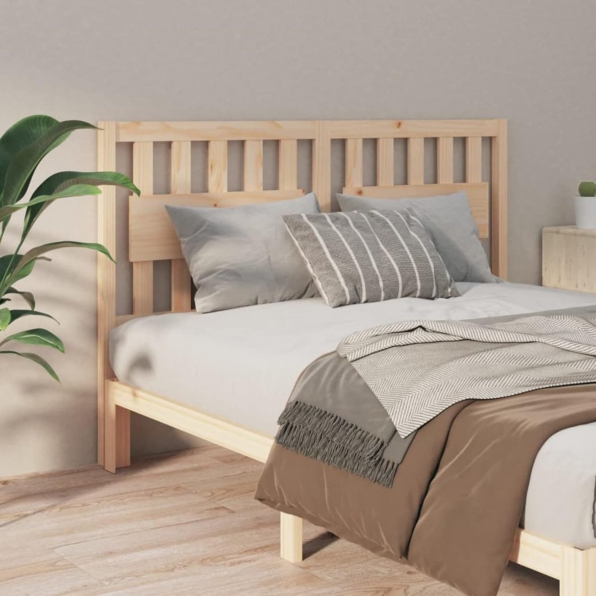 Hoofdbord, rugleuning, voor bed, modern, van massief grenenhout, hoofdeinde 165,5 x 4 x 100 cm, naturel