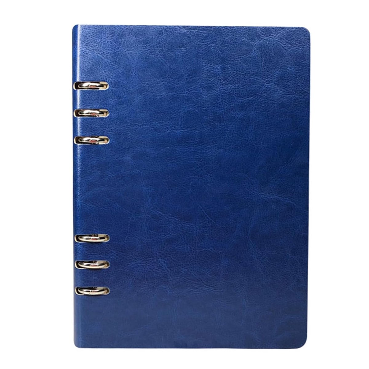 A5-formaat (17 x 23 cm/6,6 x 9 inch), leren ringband, notitieboek, navulbaar, roestvrij staal, cut-out notitieblok, 100 pagina's, waterdicht, Easy-Open schakelaar