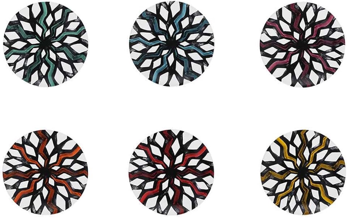 Tulipani - fruitbordenset met 6 stuks - noir, stoneware - stenen - Ø 20,5 cm, hoogte 2,5 cm