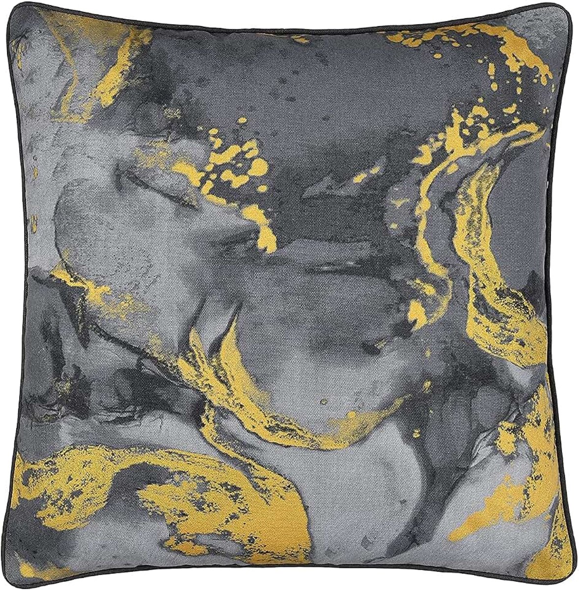 Sleepdown Metallic Marmeren Print Gevuld Kussen Zacht Decoratief Katoen Kussen voor Home Decor Sofa Slaapkamer en Auto - 45cm x 45cm - Grijs