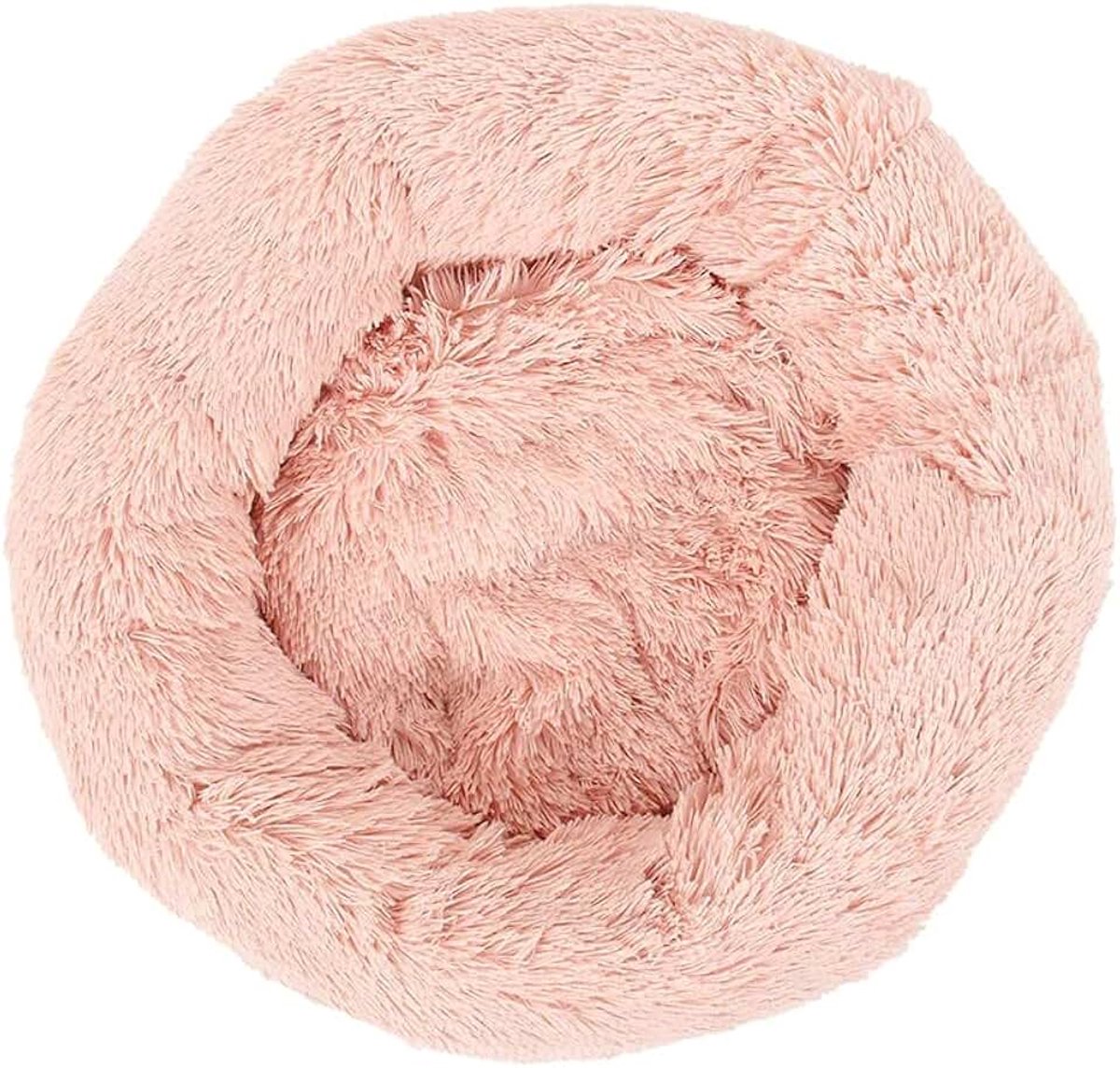 Hondenmand / kattenmandje, kussen, winter, rond, pluche, groot, voor huisdieren, puppy's, katjes, minou, S/M/L/XL, roze / wit / grijs (XS, roze)