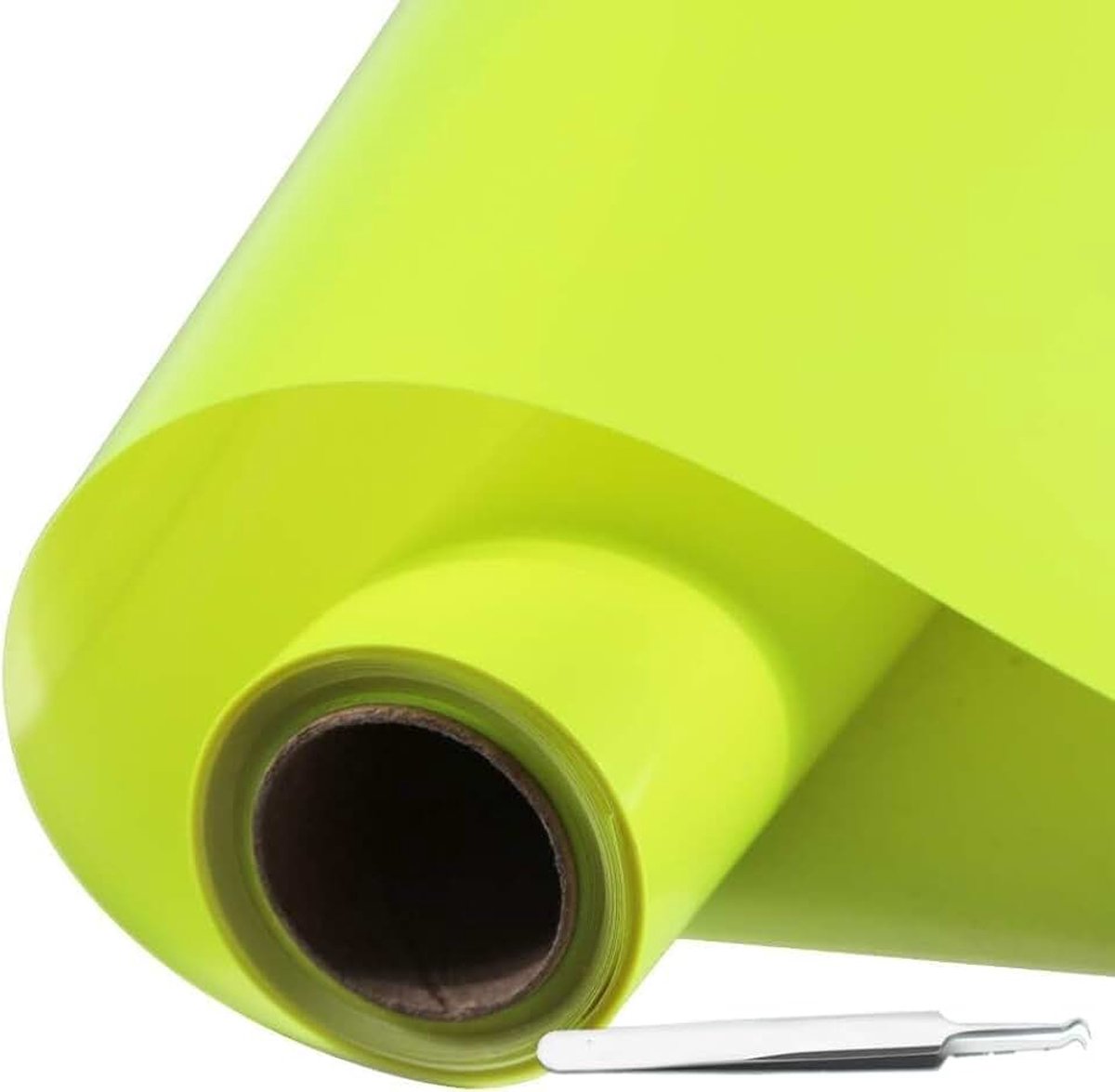 On Heat Transfer Vinyl Paper 30.5×305 cm,Plotterfolie Textiel Transferfolie Plotter Flexibele Folie met Pincet Gemakkelijk Snijden voor Cricut,T-shirt,Stoffen (Fluorescerend Geel)