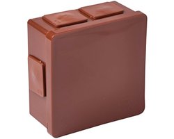 Aftakdoos opbouw-vochtige ruimte 002-02 verbindingsdoos 86x86x40 mm rubber schroefverbinding zonder schroefdraad aansluitdoos bruin ViPlast 7939