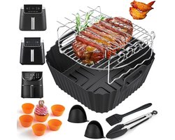 Accessoires voor Ninja Max PRO 6.2L AF180EU, Airfryer accessoires voor Cosori 5,5L/6L/6.2L/6.5L, Siliconen Mould Heteluchtfriteuse voor Ninja PRO 4.7L AF140EU BPA-vrij