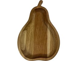 Efo Decoratief houten snackdienblad, klein, handgemaakt dienblad, charmant peervormig schaalontwerp voor noten, zaden en gedroogd fruit, hoogwaardige houten tapasbak (peren)