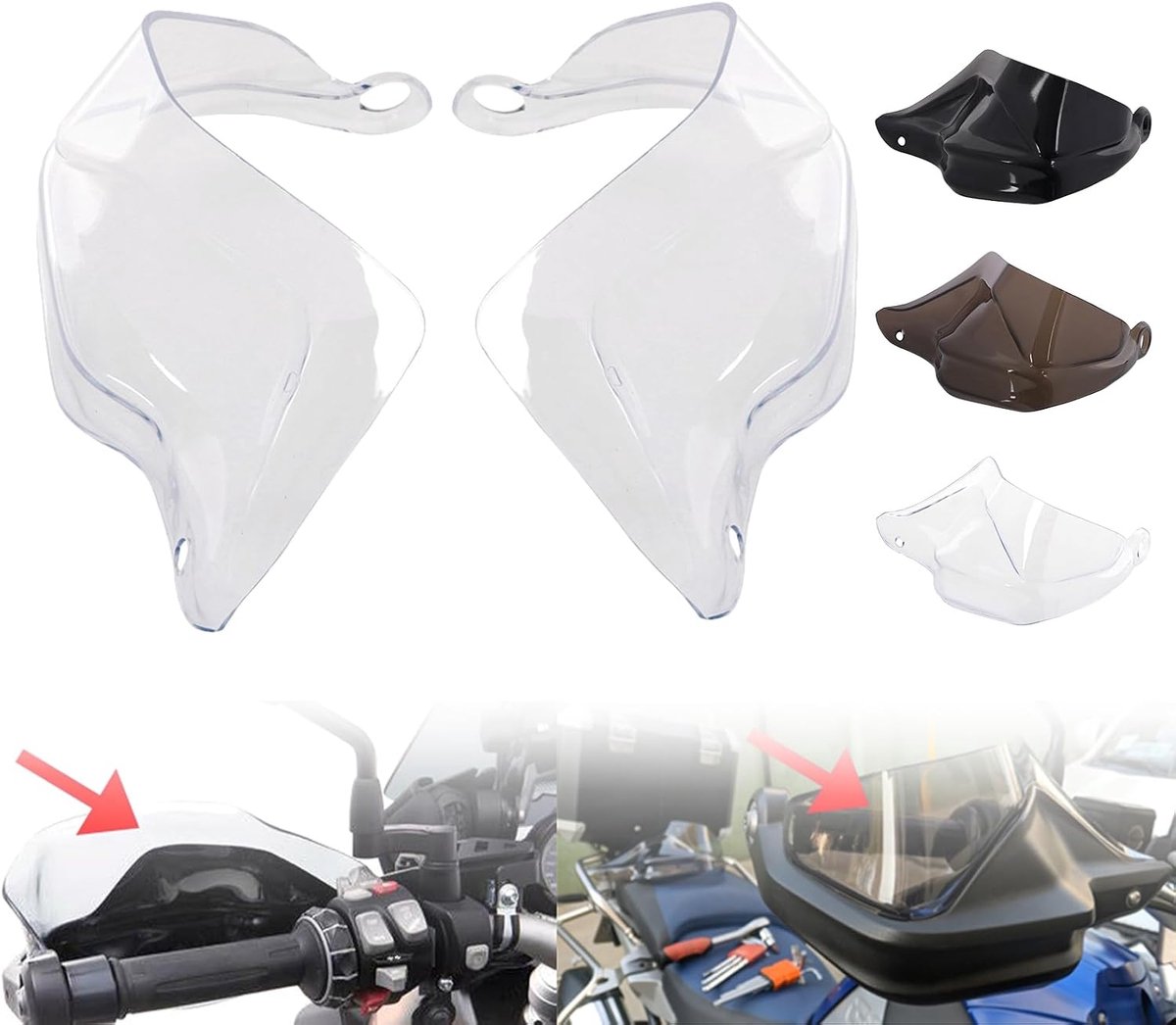 Handbescherming met voorruit van kunststof voor F800GS R1250GS transparant ADV