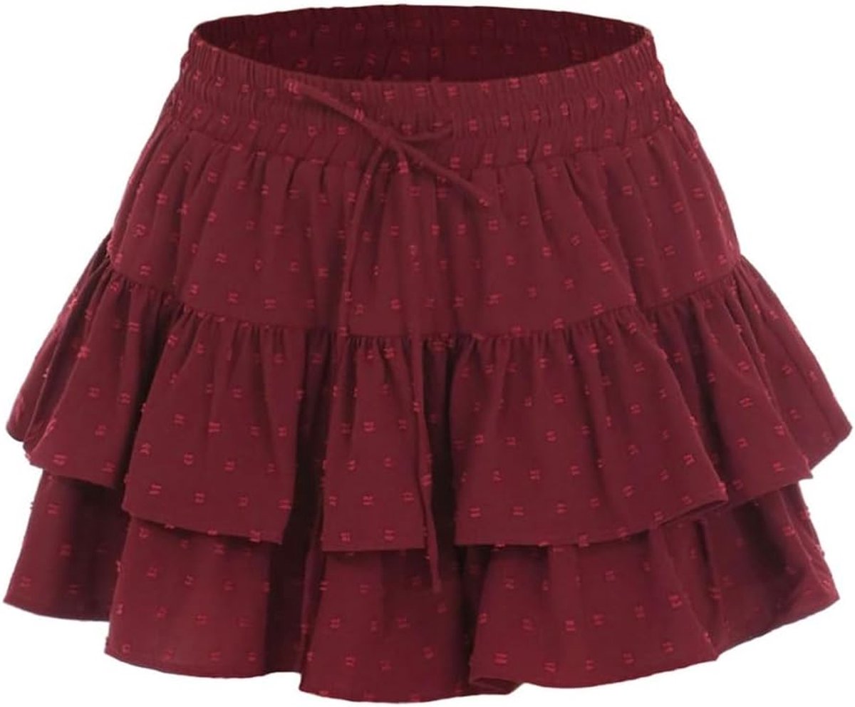 Rok voor dames, zomer, hoge taille met elastiek, rok met shorts onderaan, geschikt voor reizen, vrije tijd, dagelijks gebruik