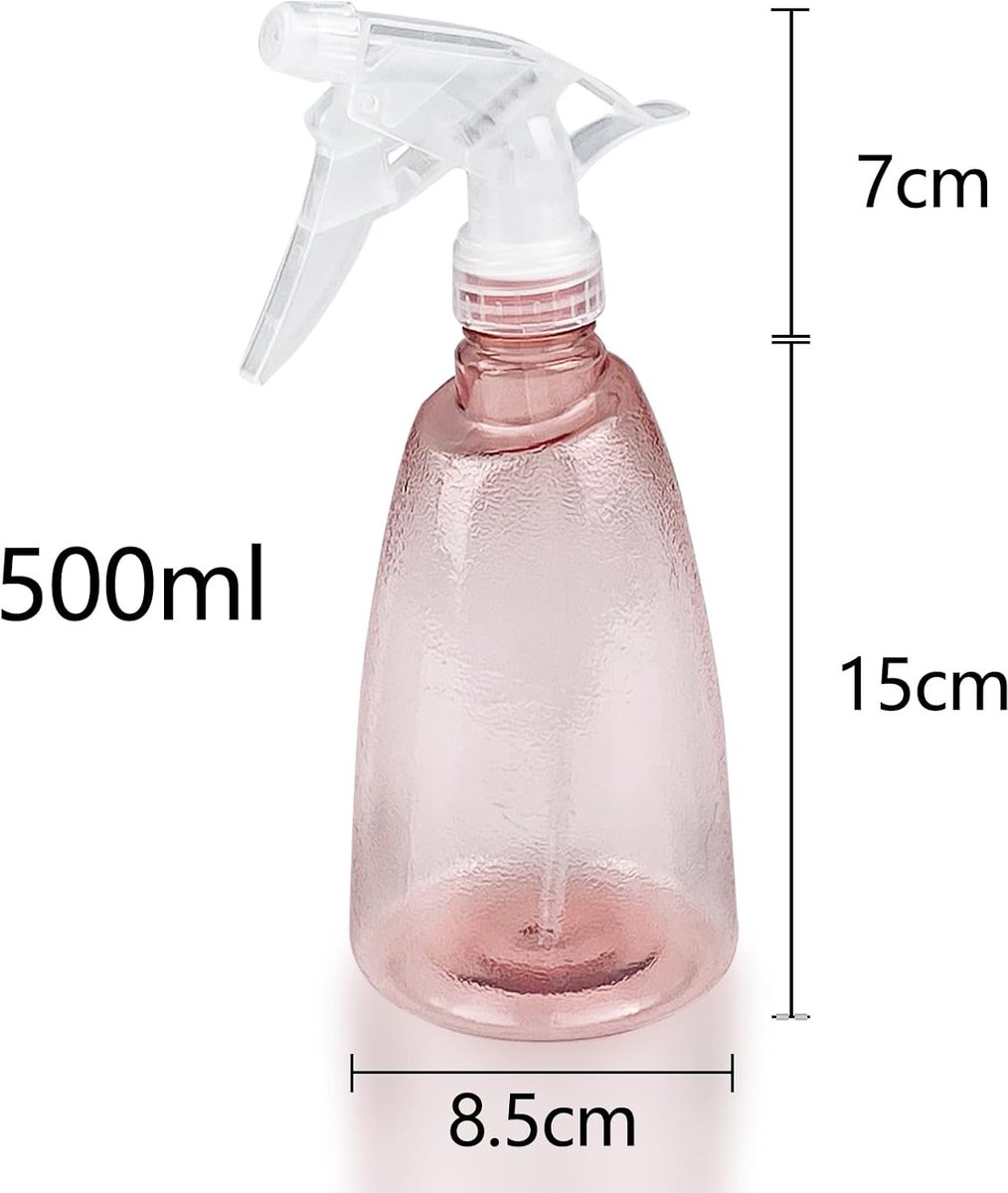 3 stuks verstuiver spuitfles 500 ml, navulbare spuitflessen, leeg, transparante spuitfles, kunststof sproeifles, planten, professionele waterspuitfles voor bloemen, haren, reiniging