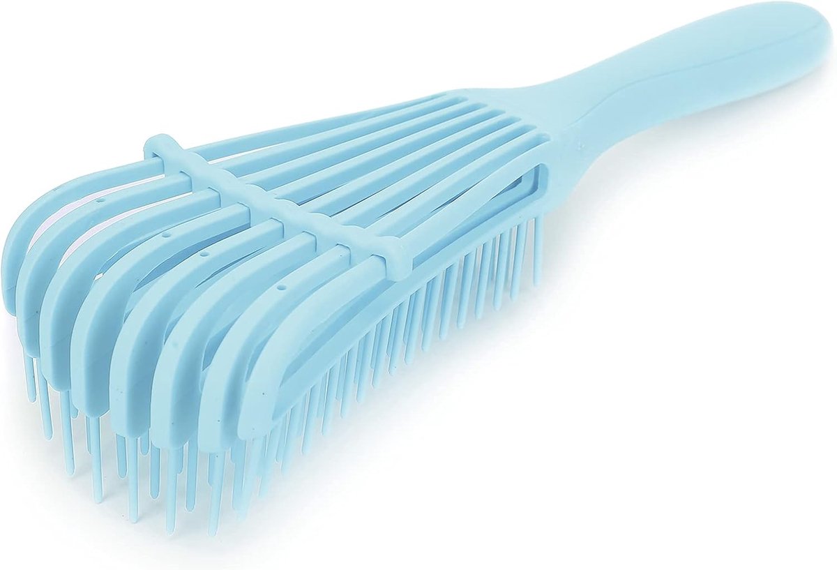 Haarontklitterborstel, Haarknopenborstel voor Ontklitter Haarborstel voor Natuurlijk, Krullend, Steil, Nat of Droog Haar(blauw)