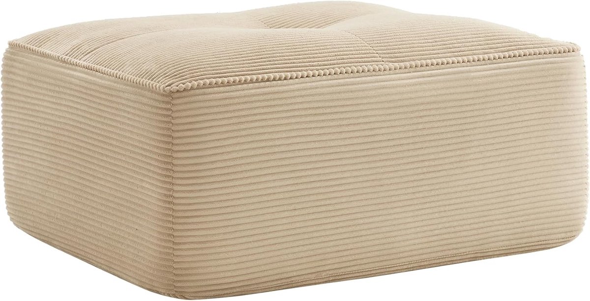 4-zits Cloud hoekbank met chaise longue, L-vorm, grote bank zonder montage, 32D zeer elastische bekleding, extra diepe zitting, brede armleuningen, loungebank dicht bij de vloer (beige, 1
