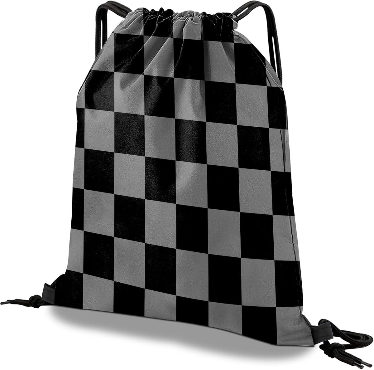 Trekkoord Rugzak Trekkoord String Tas Waterdicht voor Sport Gym Strand Reizen Leuke Esthetische Sackpack Mannen Vrouwen (13 "×17"), S12-zwart Grijs, M, Casual