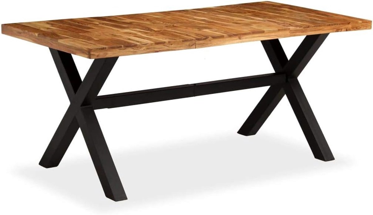 Massief houten tafel eettafel eetkamertafel van massief acaciahout en mangohout, 180 x 90 x 76 cm (L x B x H)