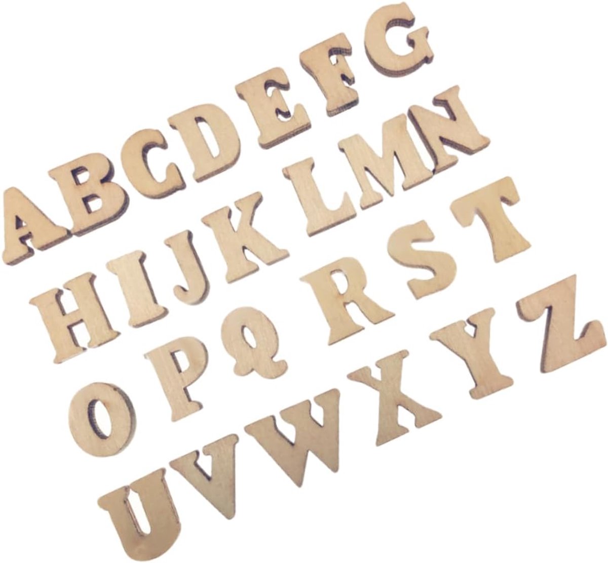 300stuks Onbehandelde Letters Hoofdletters Voor Ambachten Natuurlijke Stukken Voor Creatieve Projecten Voor Decoratie