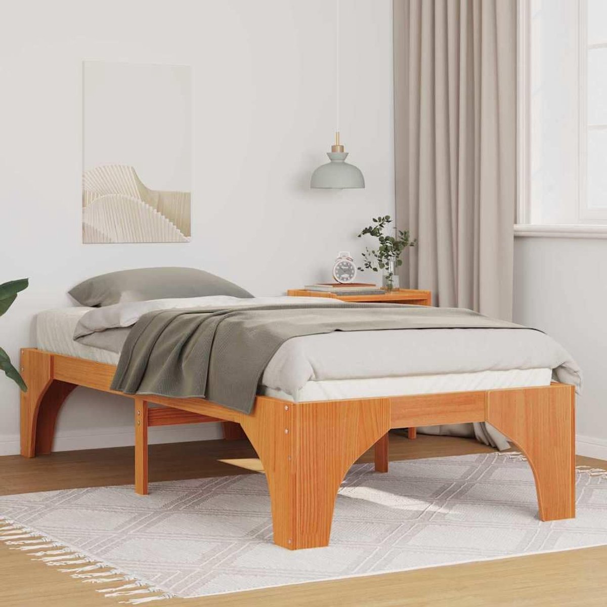 Grenenhout modern minimalistisch Wasbruin 90 x 200 cm