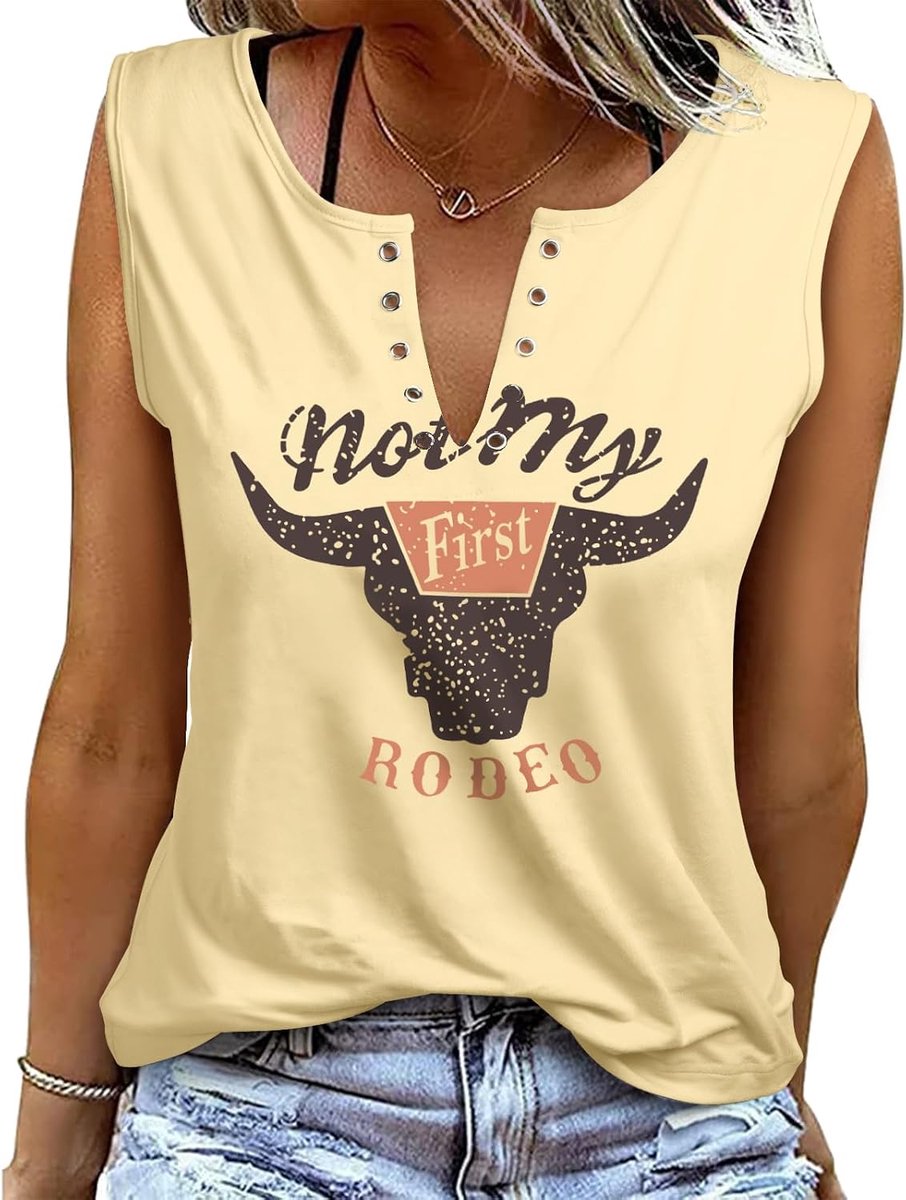 Heekpek Vrouwen Vest Tops V-hals Casual Zomer Tee Tops Mouwloos Katoen Grafische Print Dames Vesten Tank Tops