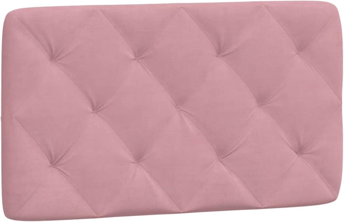 Hoofdeinde kussen, bedkussen, rugkussen, leeskussen voor bed en bank, roze 80 cm fluweel