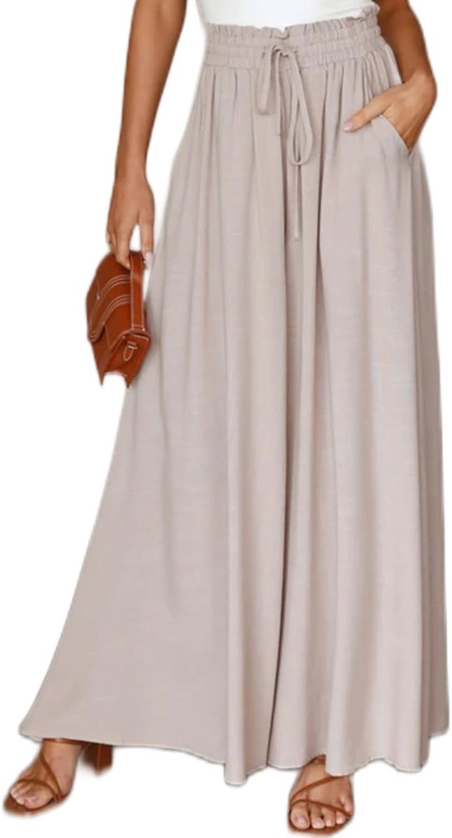 Zomer Fluid Pants Lichte Hoge Taille Chic Elegant