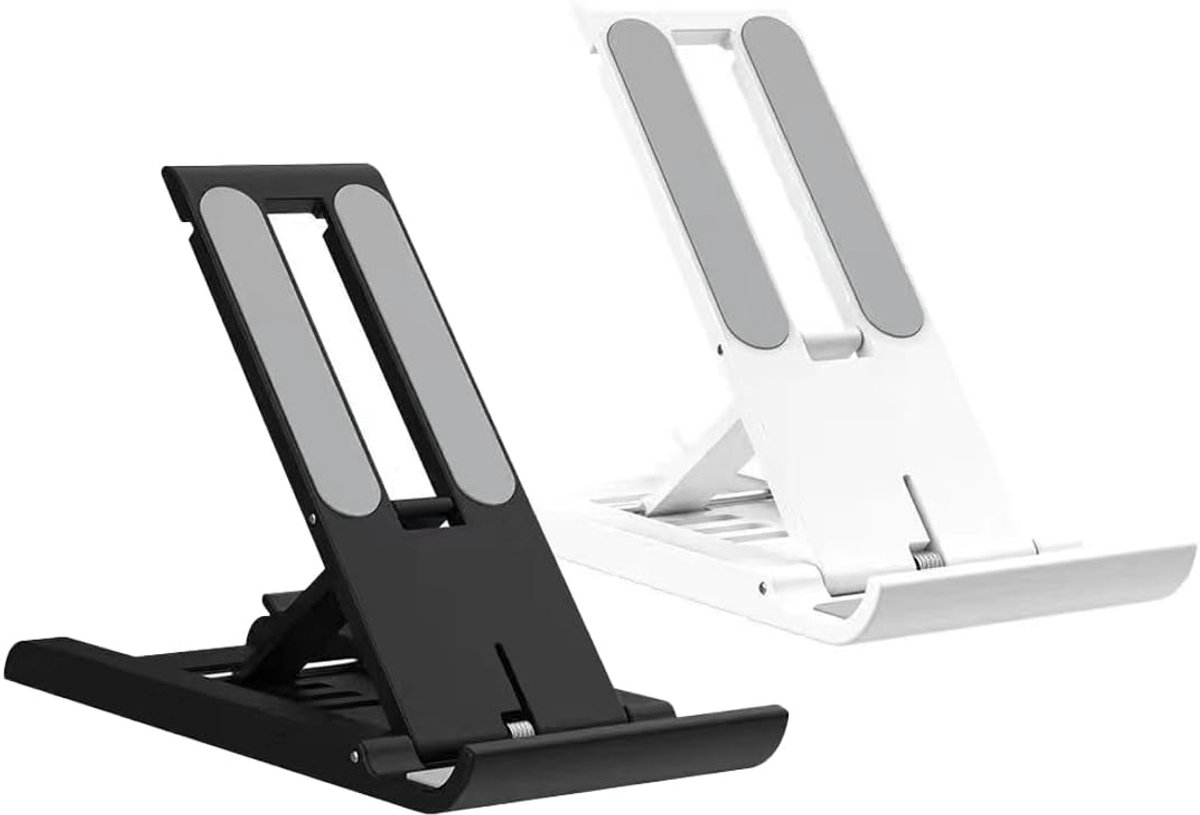 2 stuks mini-klapstandaard voor mobiele telefoon en tablet, verstelbare tafeltelefoonhouder, antislip en stabiel dock voor mobiele apparaten
