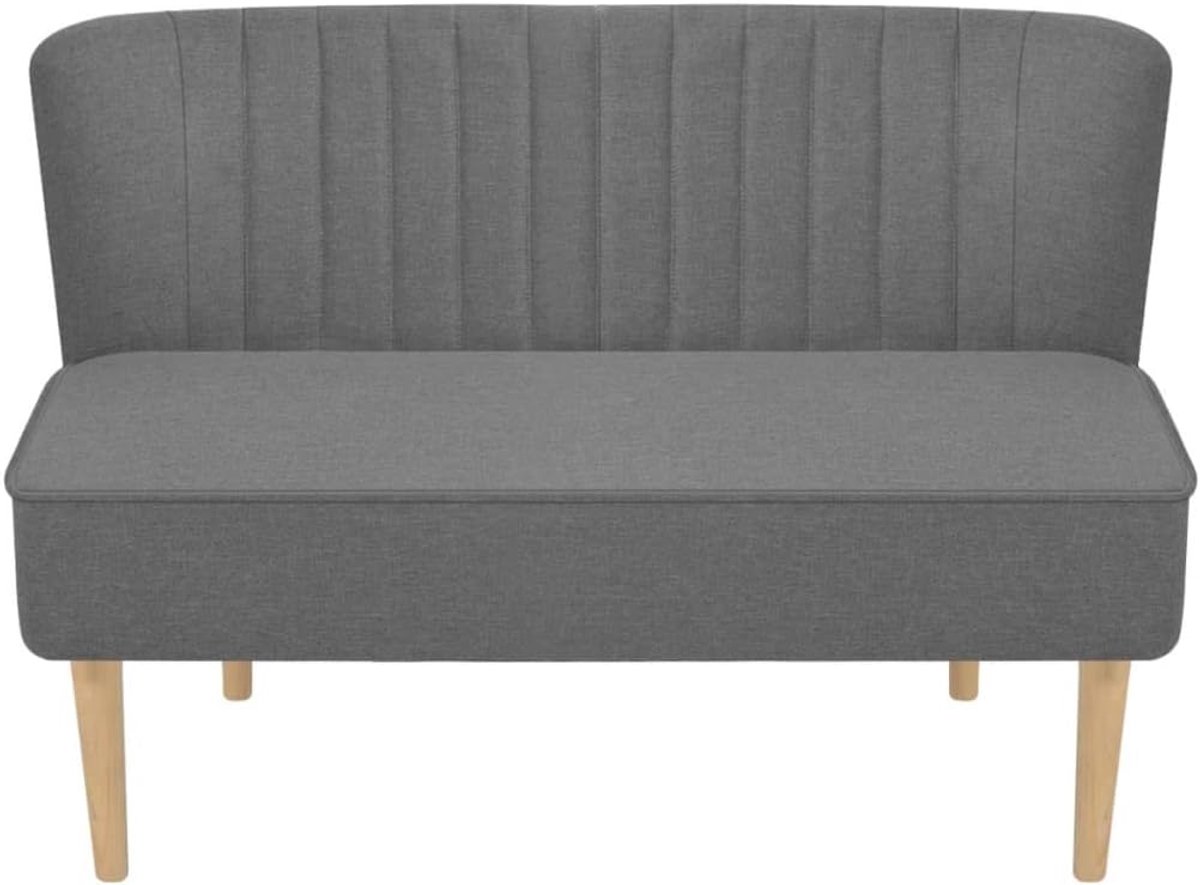 Yorten Sofa 2-zits 2-zits bank loungesofa woonkamerbank stoffen bekleding en houten frame 117 x 55,5 x 77 cm lichtgrijs