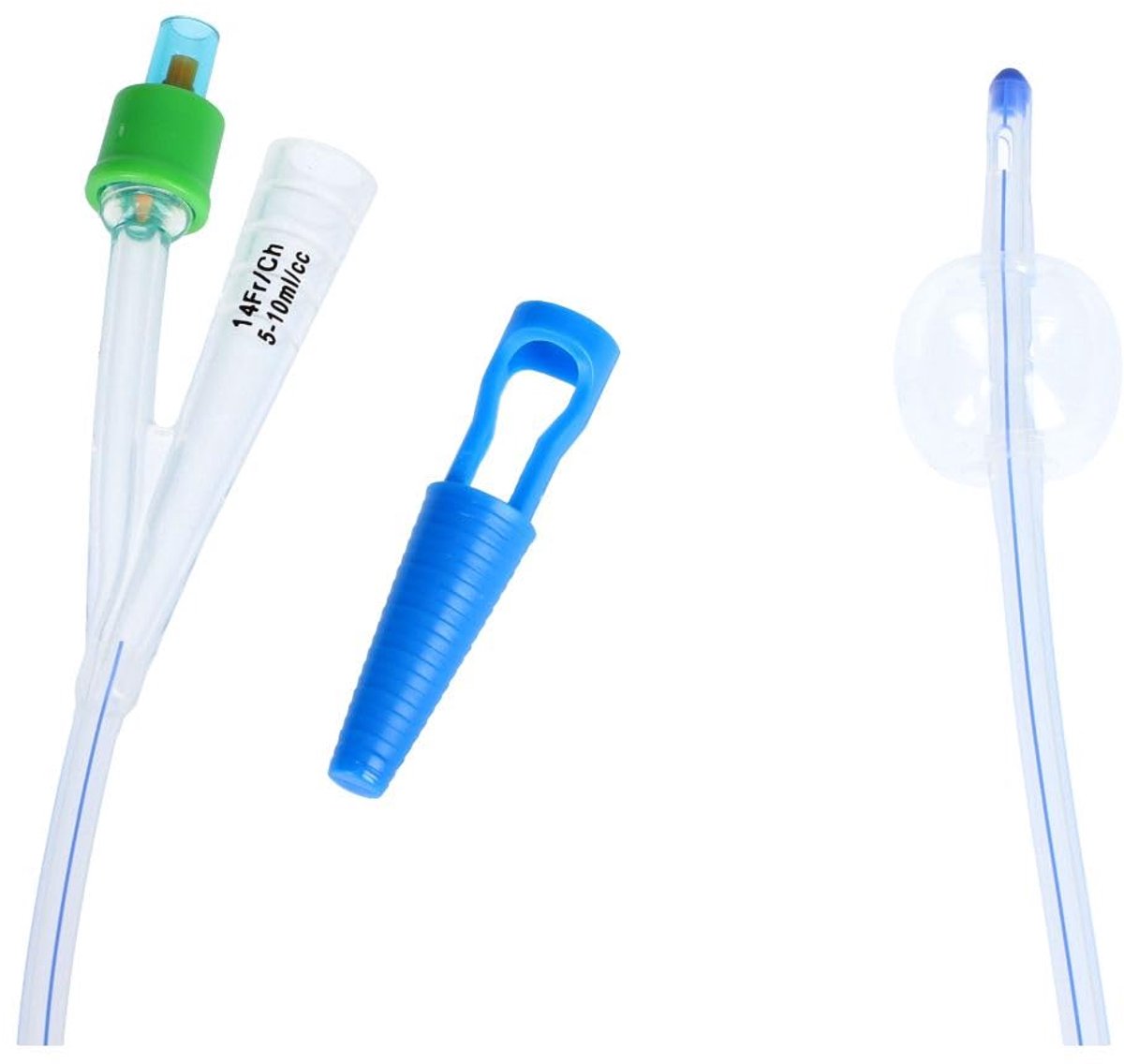 14 tweewegsonde met kunststof klep met voorgevulde spuit (100% siliconen, radiologisch contrast), ballon 5-10 ml - 5 stuks