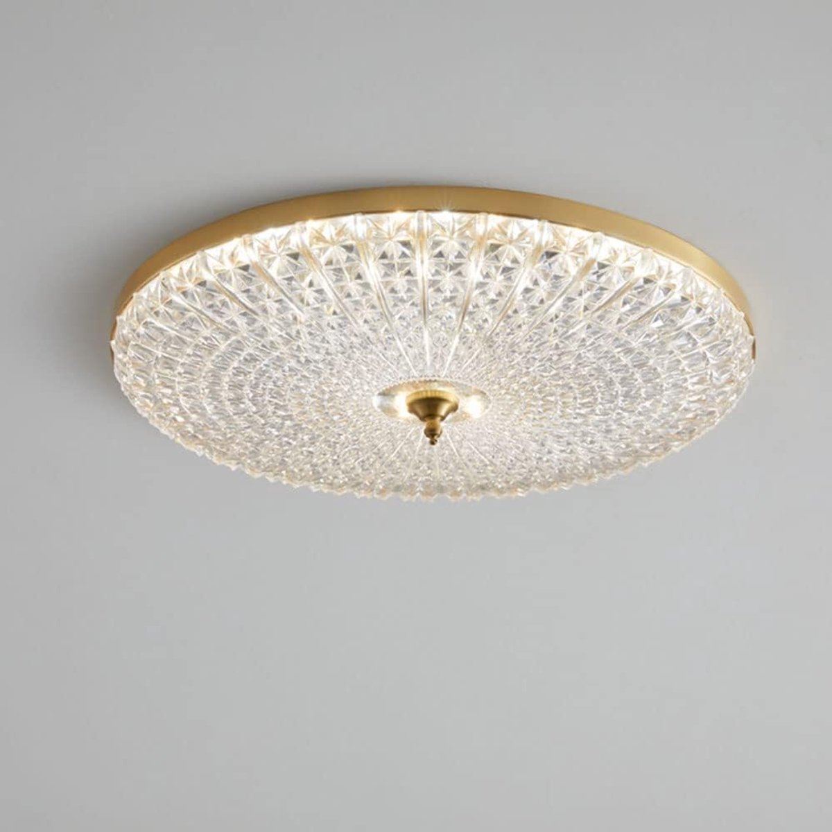 ronde, inbouwbare LED-plafondlamp voor thuisdecoratie, gouden acryl, kunstkristal, plafondlamp voor de woonkamer, warme hanglampen wisdom