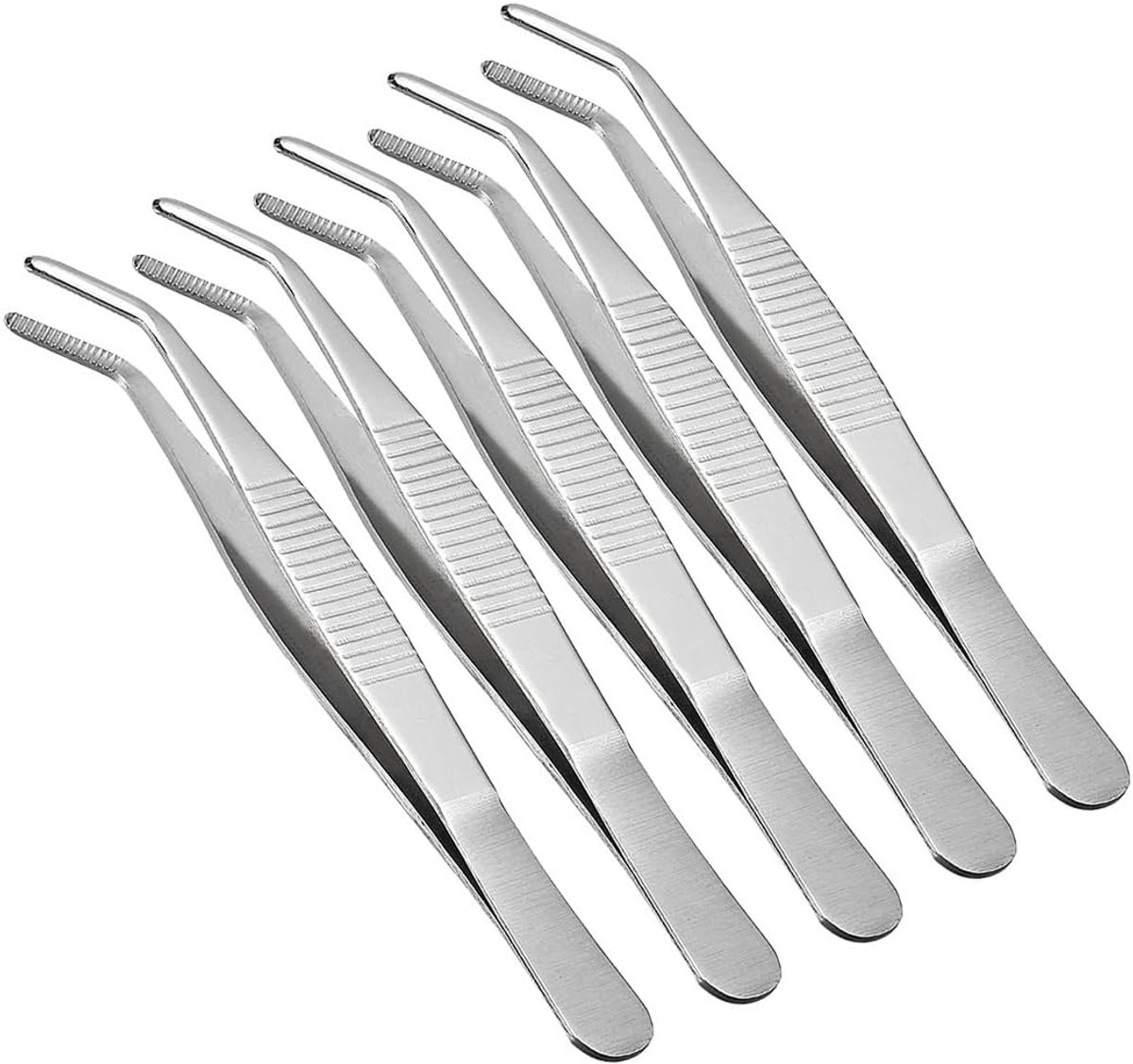 Dailygoods- Pincet 5 inch - Roestvrijstalen Pincet - Gebogen/Punt - Multifunctioneel - Voor Koken/Grillen/Bakken - Precisie en Comfort - Keukenpincet