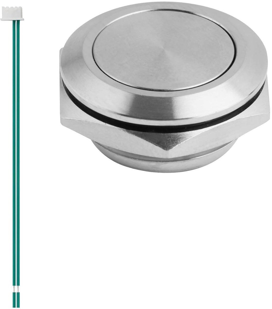 Dailygoods- Drukknop IP67 Waterdicht - Roestvrij Staal - Ultraplat - Inbouwdiameter Ø 19 mm - Lange Levensduur - Touch-Schakelaar