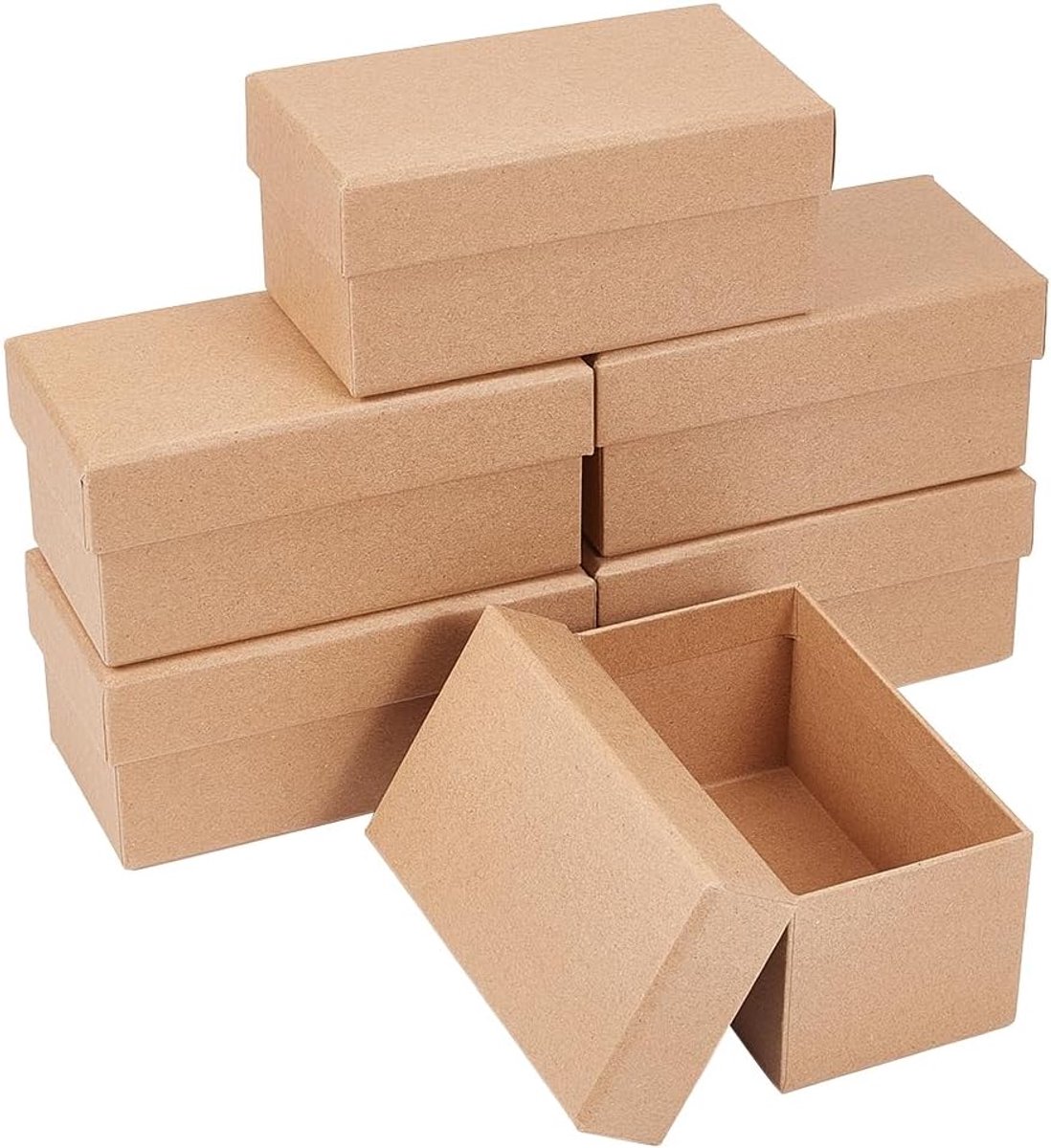 Dailygoods- Sieradendozen 6 stuks - Kraftpapier - 13 x 7 x 6 cm - Geschenkdozen - Opbergen van sieraden - Duurzaam en milieuvriendelijk