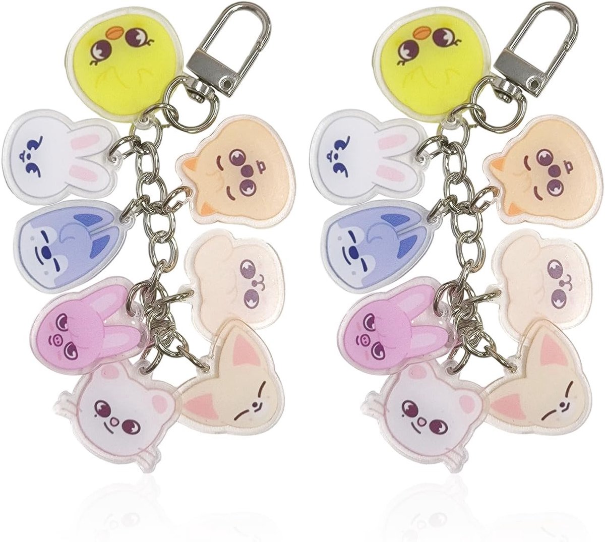 2 Stuks Dierlijke Sleutelhanger, Dubbelzijdige Hanger Sleutelhanger, Tas Hanger, Creatieve Acryl Hanger Decoratie