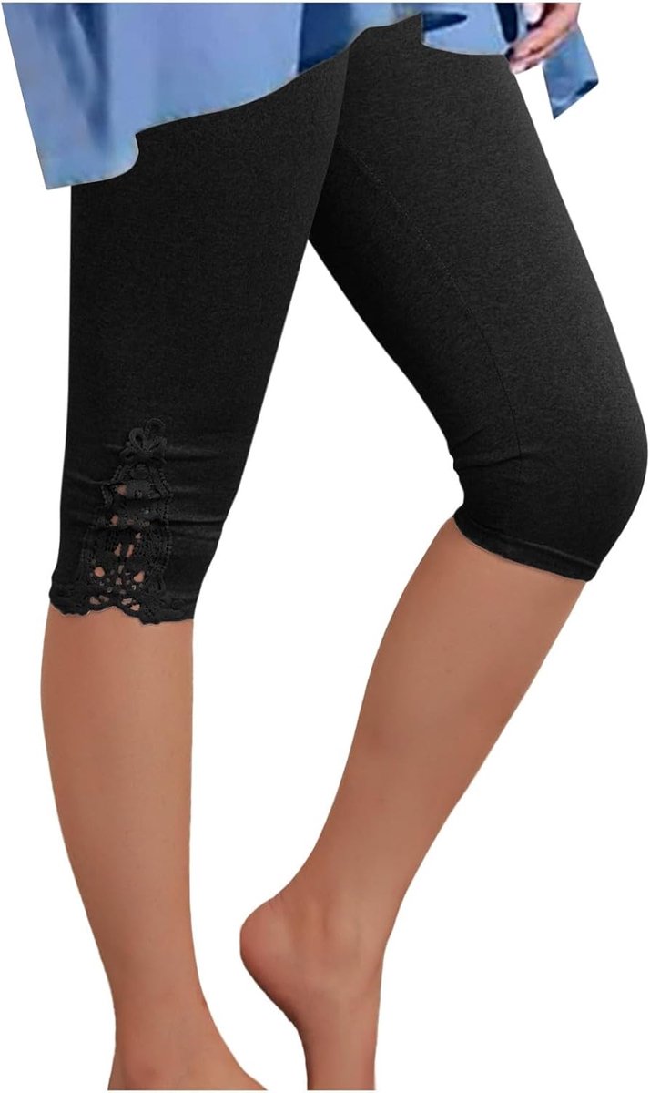 Leggings, lange broek, kant, dun, rekbaar, veelzijdig, lente, herfst, capribroek