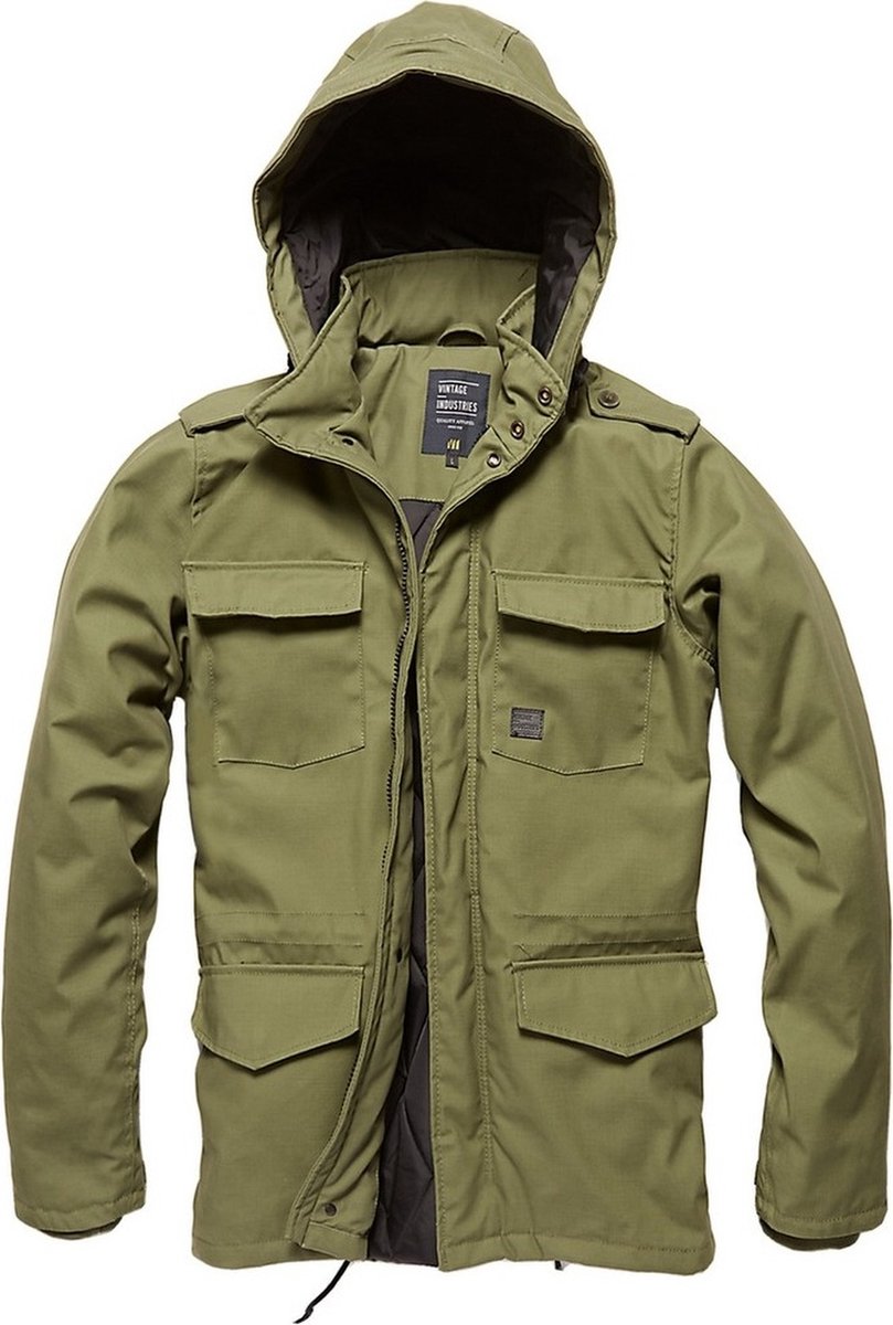 Vintage Industries Winterjas Darren Parka Drab Olijf