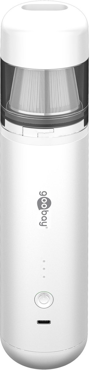 Goobay Tools Mini-stofzuiger Advanced met batterij, wit, 3 vermogensstanden en blaasfunctie