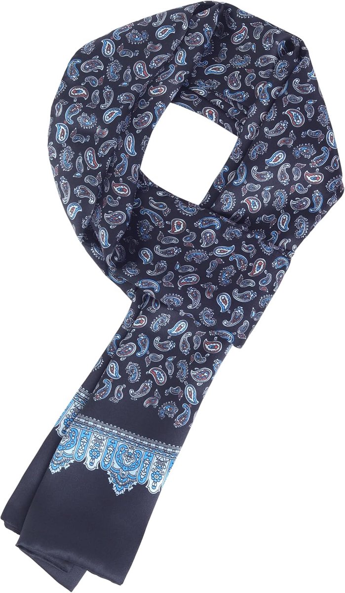 100% Zijden Sjaal voor Heren 11 Momme Zijde Satijn Dubbelzijdig Herensjaal voor Lente Zomer Herfst Casual Business 155 x 26 cm