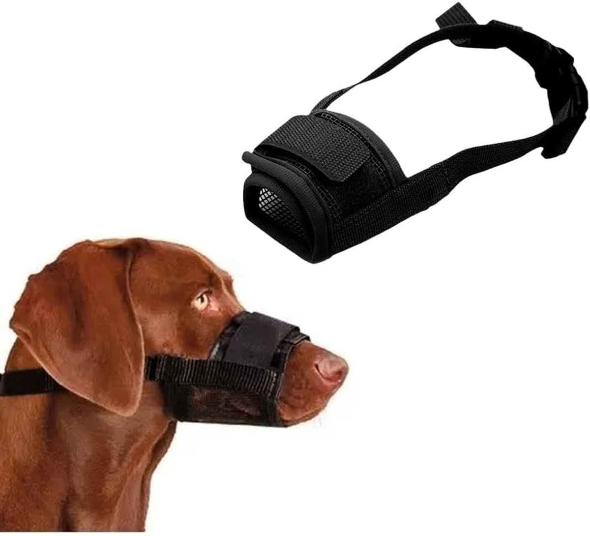 Muilkorf voor honden, muilkorf voor honden, van zacht ademend mesh met verstelbare ring, voor kleine, middelgrote en grote honden, muilkorf (M)