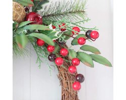 llv Kerst Krans Rotan Ring Deur Opknoping Kerst Decoratie Deur Hanger Pine Naald Blad Appel Krans
