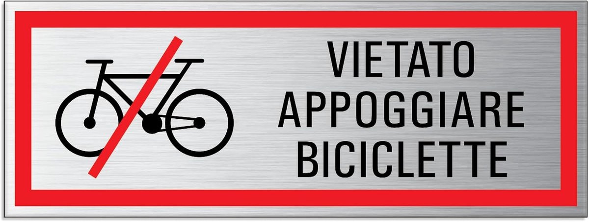 Plaatsen van fietsen verboden aluminium 175x65mm zelfklevend