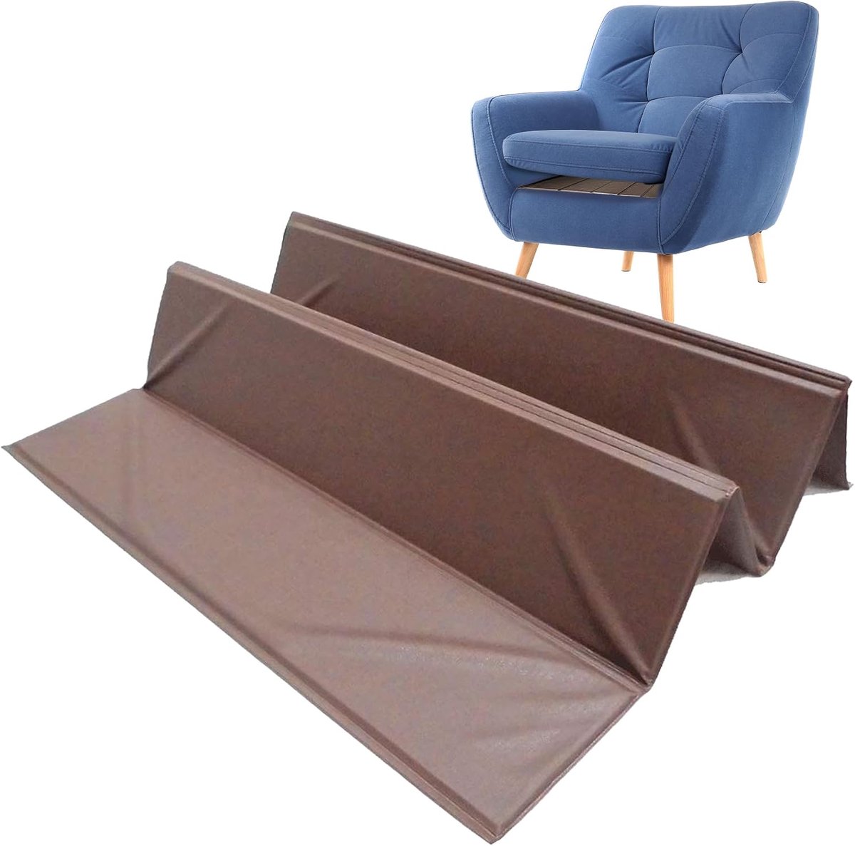 Gelijkrichter voor bank, fauteuil, 1-zits – versterkingsplanken van houtvezel – gemaakt in Frankrijk – 55 x 48 cm – bruin