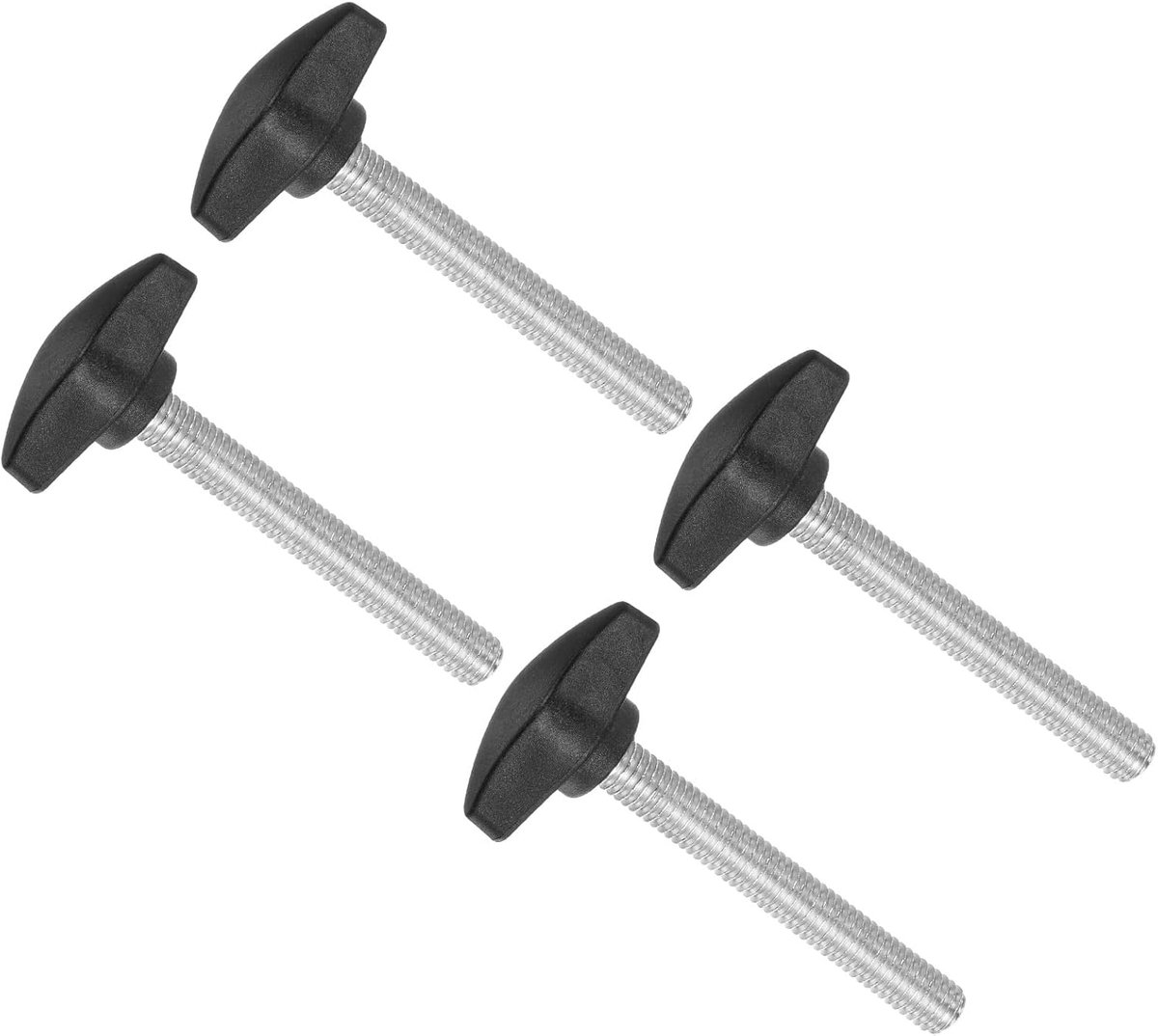 Wing Knoppen Duimschroef, M8 x 55 mm Buitendraad, Plastic T Duim Klemschroef Schroefschroefdraad Stud Handknoppen Grip, (Toepassingen: voor machines draaibanken), 4-delig
