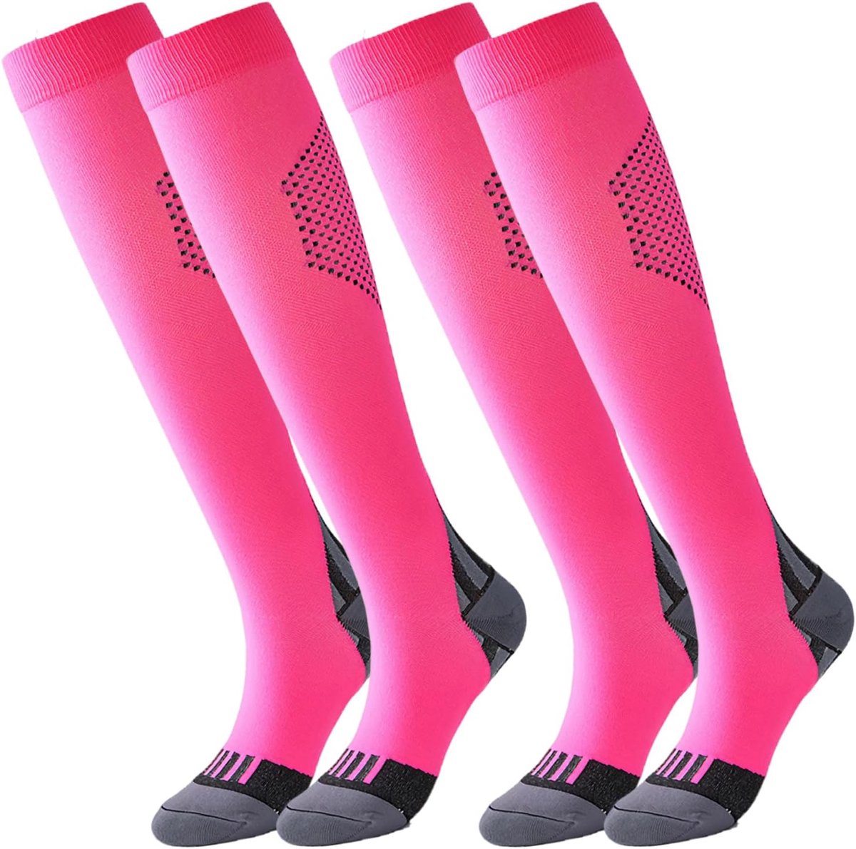 Compressiekousen voor dames en heren, reizen, sport, vlucht en vakantie, must-haves gadgets, klasse 2 steunkousen, compressiesokken (DE/NL/SE/PL, alfanumeriek, S, M, regular, rozenrood)