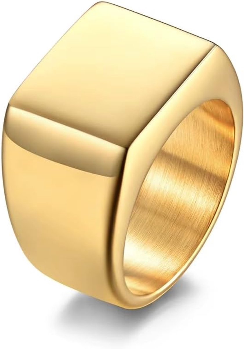 Roestvrij staal vierkante zegelring 14mm platte top klassieke mannen mode ring