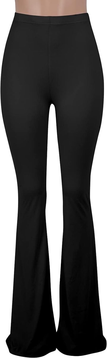 Dames uitlopende Bell Bottoms Broek Effen Zachte Stretch Brede Pijpen Loungewear Yoga Broek