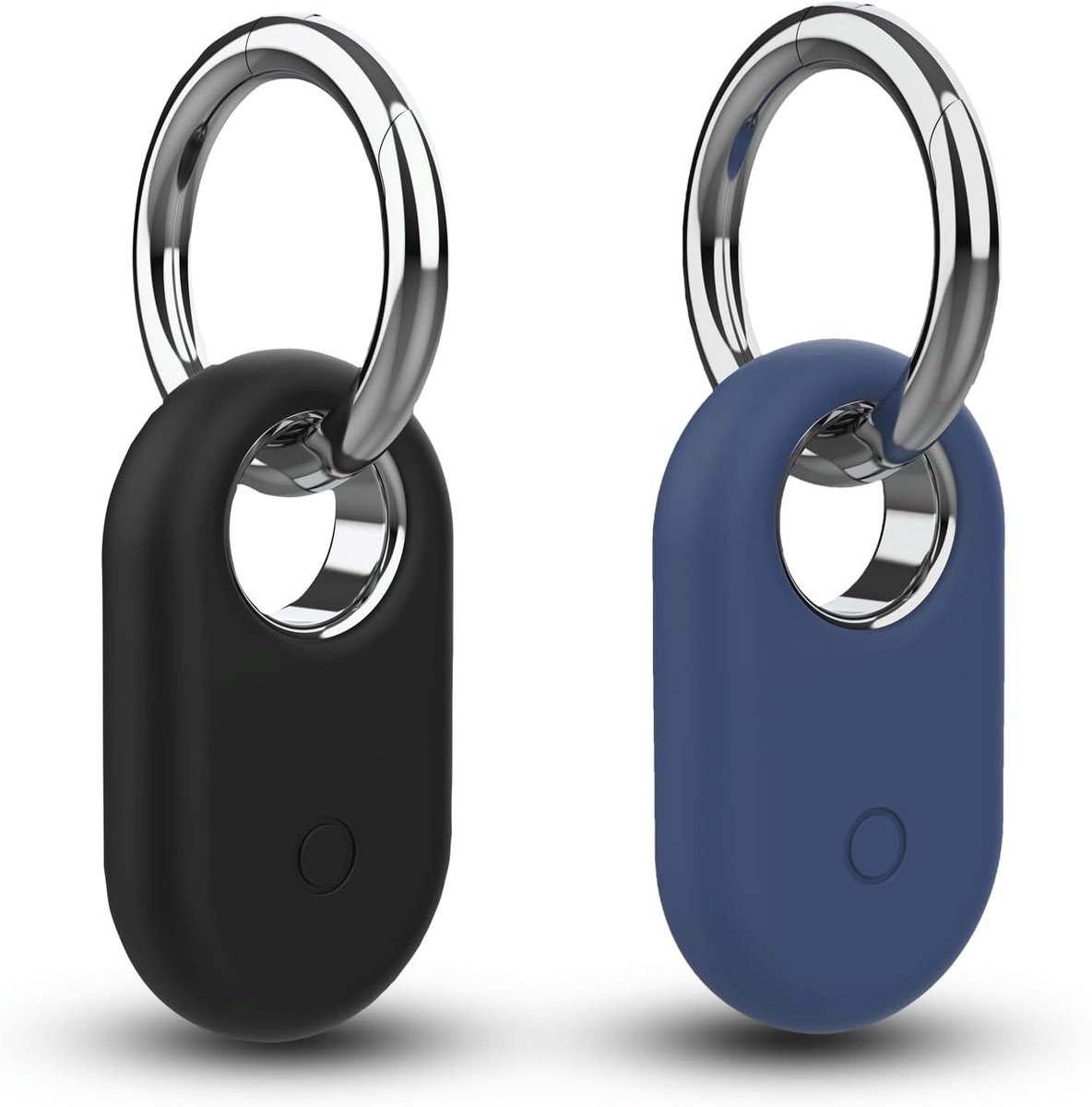 Telefoonhoesjes voor Samsung Yilgviza SmartTag 2, sleutelhanger, siliconen beschermhoes tegen krassen, 2 stuks, blauw + zwart