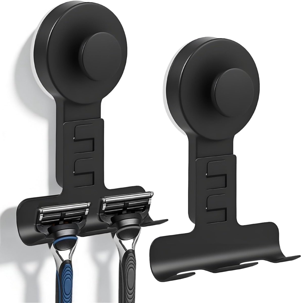 2 stuks roestvrijstalen scheerapparaathouder douche afneembare zuignap haak multifunctionele scheerhouder douche voor douches badkamer upgrades compatibel met de meeste standaard