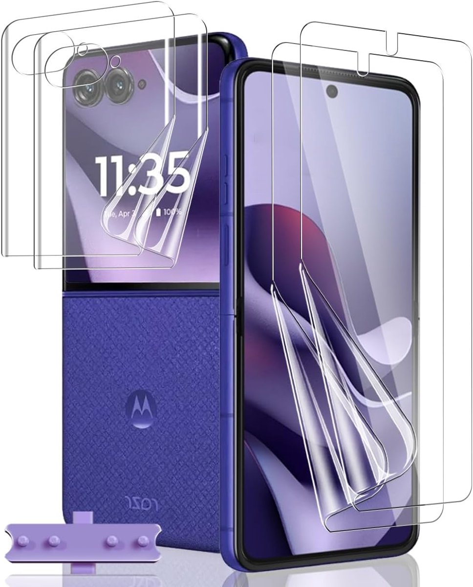 2 + 2 stuks voorkant zachte TPU-folie voor Motorola Moto Razr 70 + achterkant zachte TPU-folie, HD/anti-kras displaybeschermfolie voor Moto Razr 70