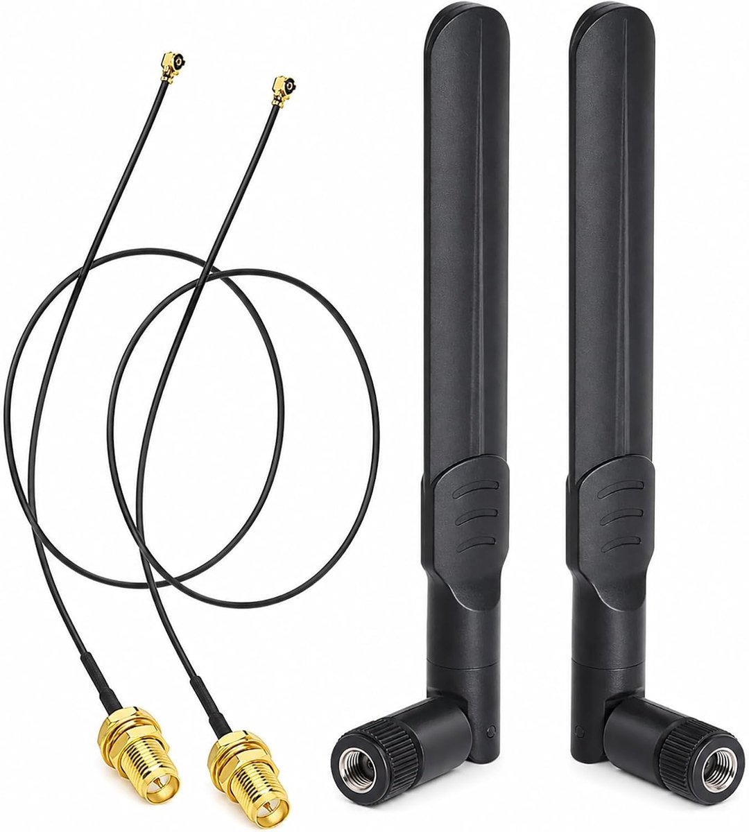 RP SMA, 2,4 GHz, 5 GHz, 5,8 GHz, 8dBi RP SMA-antenne met UFL IPEX naar RP SMA-kabel, 15 cm, voor Intel WLAN-kaart, router, draadloze netwerkantenne, dual-band signaalversterker, 2 stuks