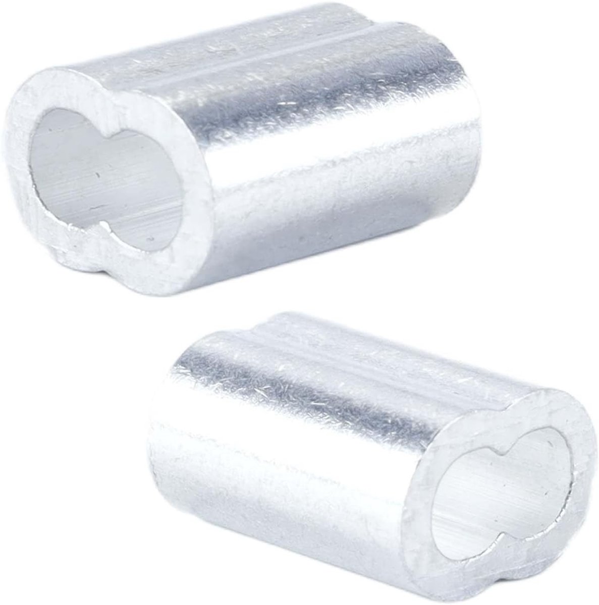 10 stuks 3mm Aluminium Dubbele Slangklemmen voor Staaldraad en Touw - Sterk en Duurzaam